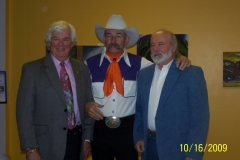 John with Baxter Black and Ron Lovercheck at an event at Eastern Wyoming College in 2009.
