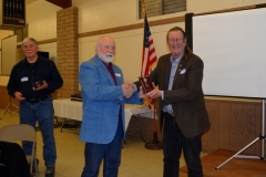 Jon receives the Alumnus of the Year award from Larry Donnelly as co-honoree Steven T. Callan looks on at the Orland Alumni Association Annual Meeting in Orland, CA, in 2019.